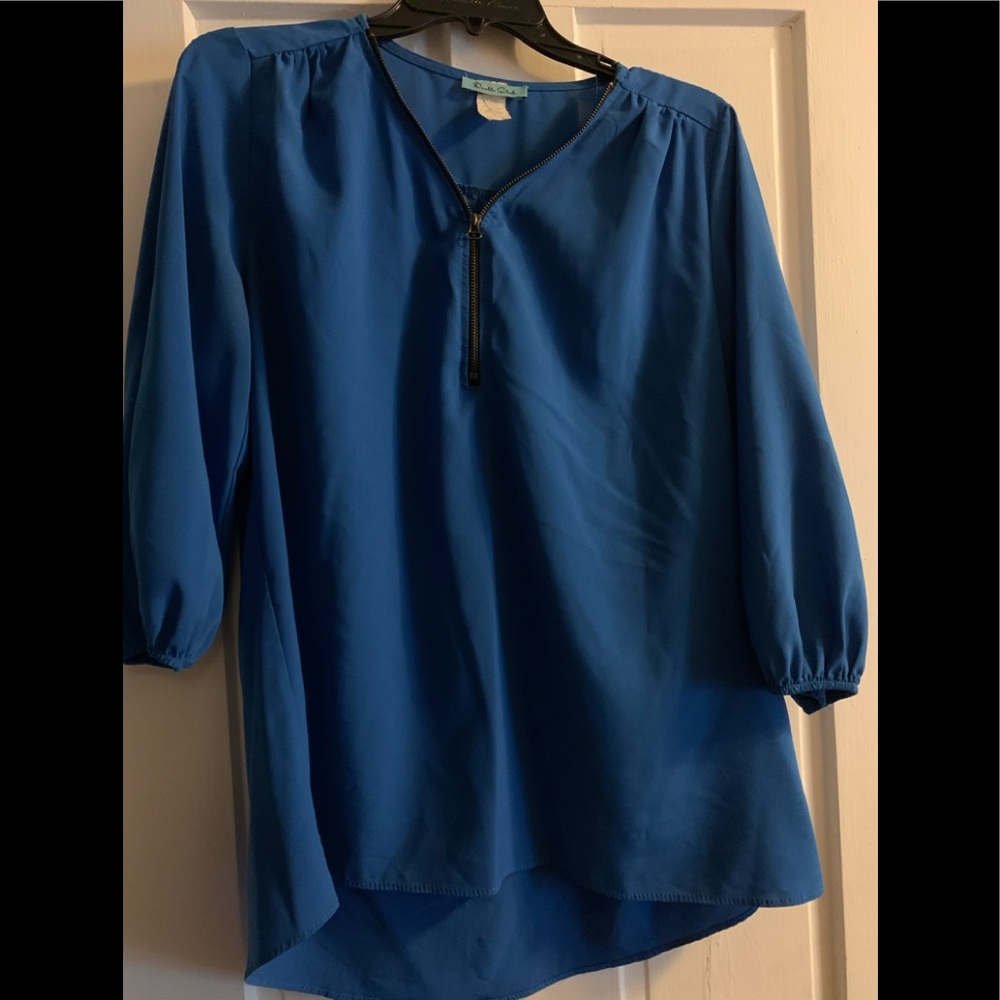 Zipper Front Blouse